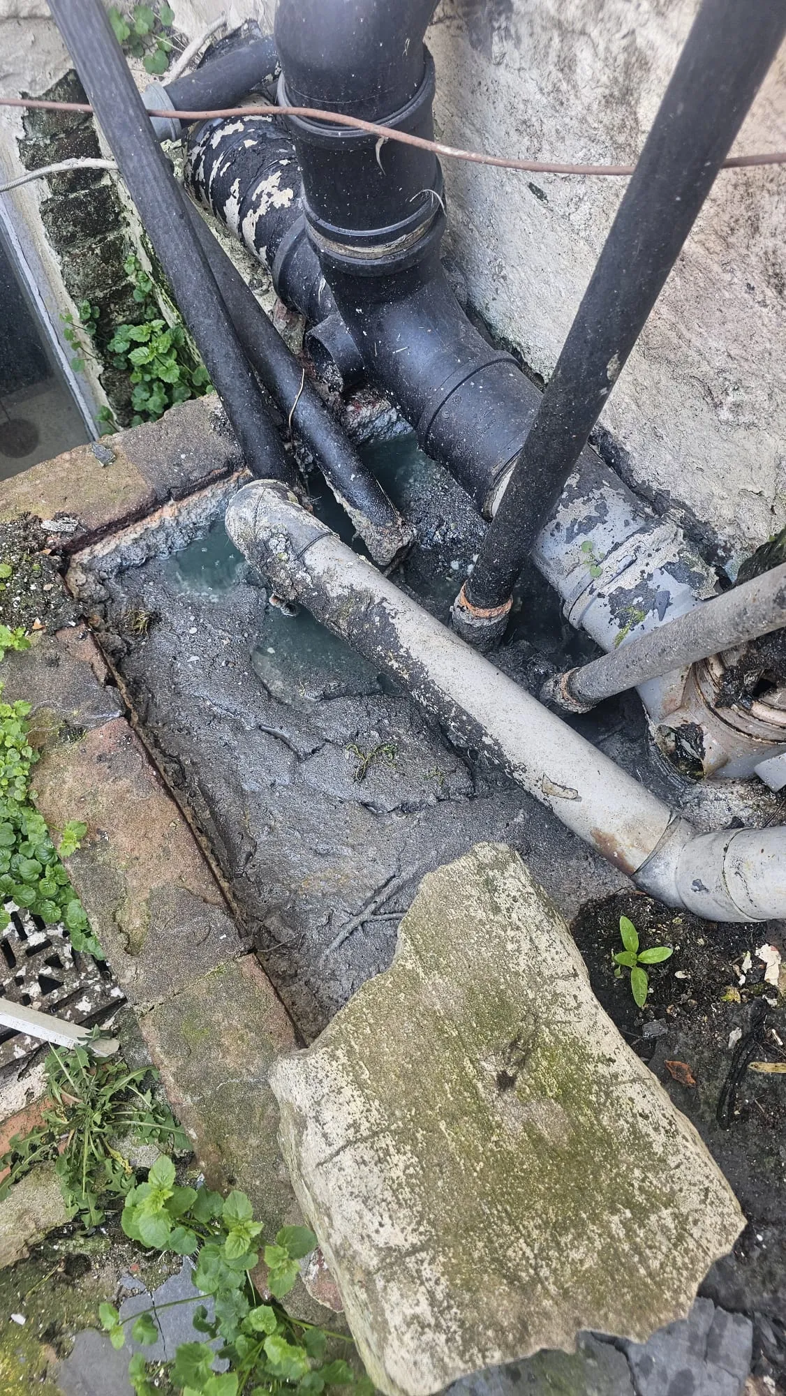 Severely blocked outdoor drain